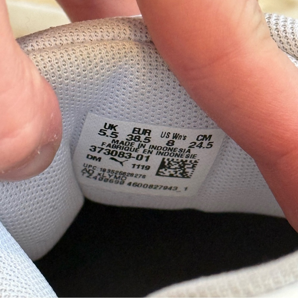 PUMA Cali sports glow Women’s White Leather Sneakers Holographic Detail Size 8 - Picture 5 of 9